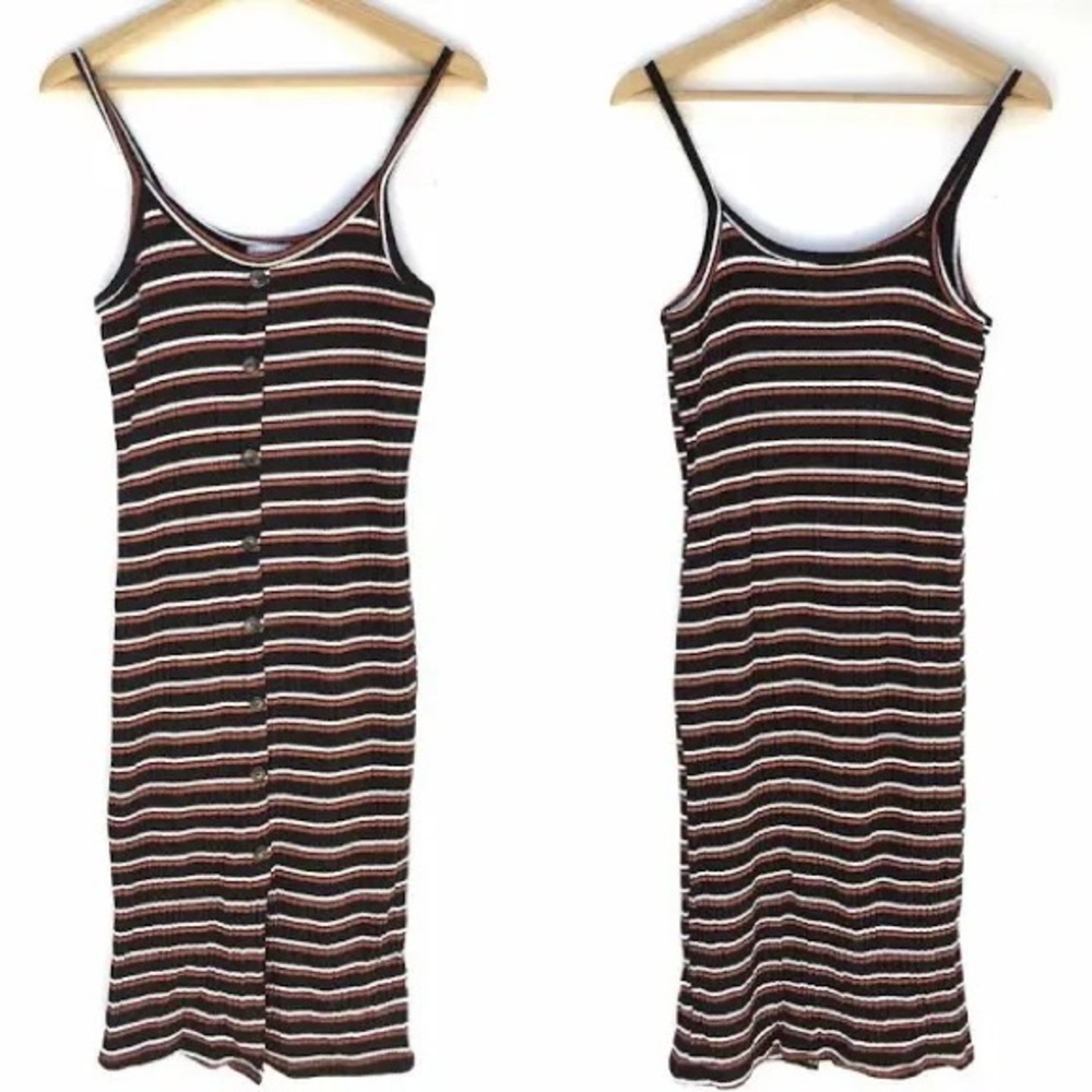 Women’s AEO Striped Button Long Dress Small